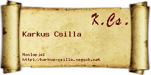 Karkus Csilla névjegykártya